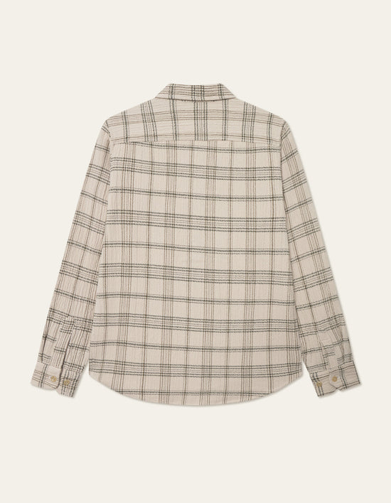 Les Deux Kash Check Overshirt Light Sand