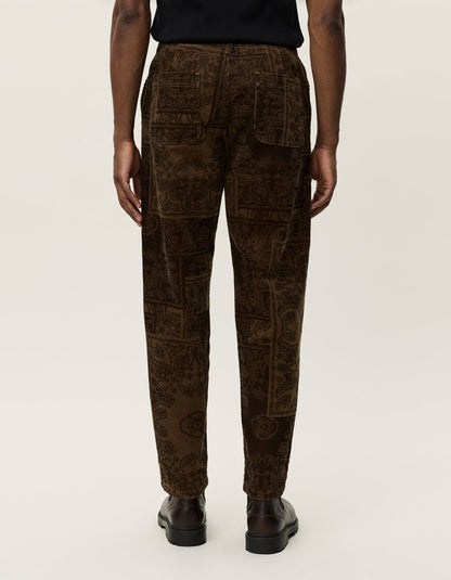 Les Deux Kody AOP Corduroy Pant Teak Brown