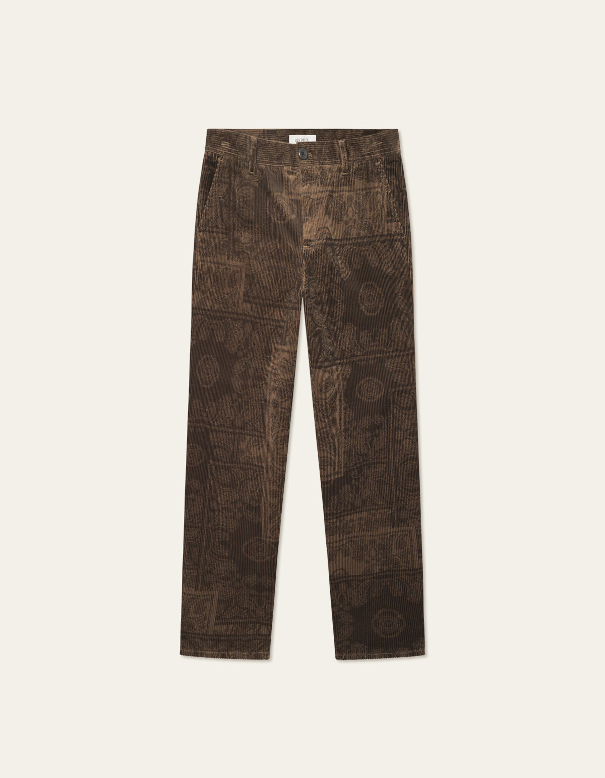Les Deux Kody AOP Corduroy Pant Teak Brown