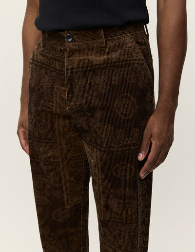 Les Deux Kody AOP Corduroy Pant Teak Brown