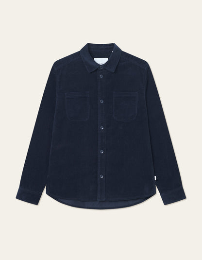 Les Deux Kody Corduroy Overshirt Dark Navy