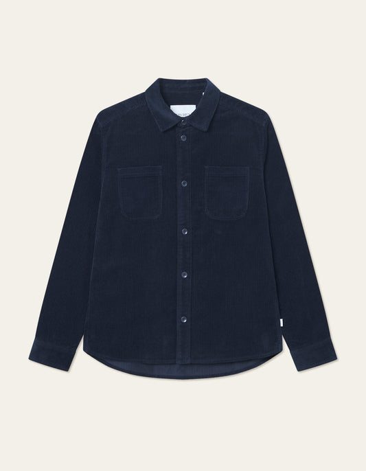 Les Deux Kody Corduroy Overshirt Dark Navy
