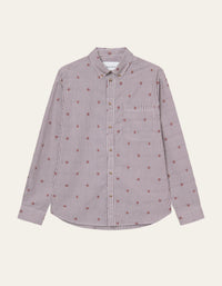 Les Deux Kolton Stripe Basket AOE Shirt Fired Brick Red
