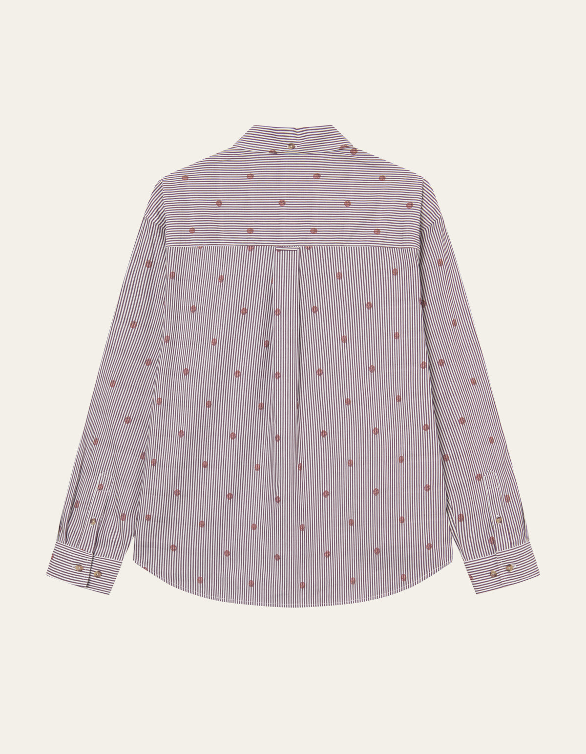 Les Deux Kolton Stripe Basket AOE Shirt Fired Brick Red