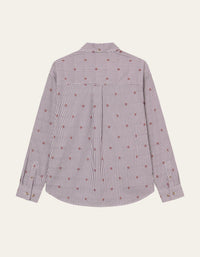 Les Deux Kolton Stripe Basket AOE Shirt Fired Brick Red