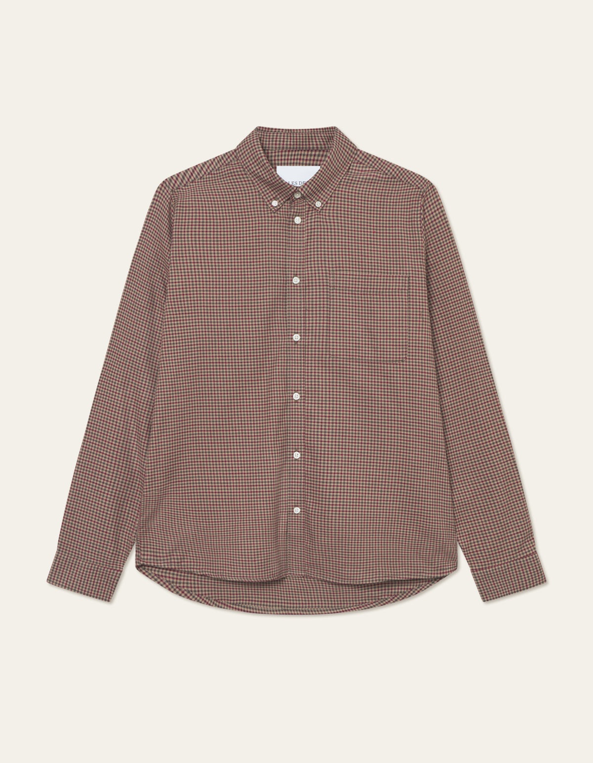 Les Deux Konrad Check Flannel Shirt Teak Brown