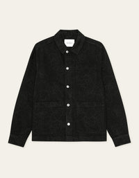 Les Deux LAYTON AOP DENIM OVERSHIRT Black