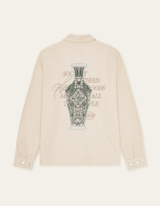 Les Deux LAYTON FAIENCE TWILL OVERSHIRT Ivory — Les Deux