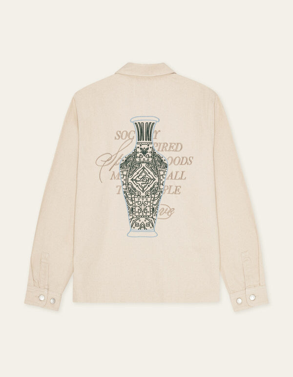 Les Deux LAYTON FAIENCE TWILL OVERSHIRT Ivory — Les Deux