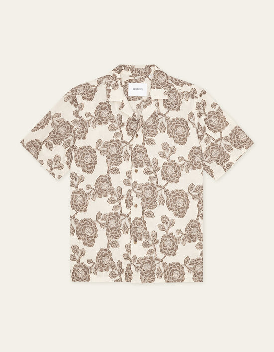 Les Deux LESLEY FLOWER JACQ S/S SHIRT Ivory — Les Deux