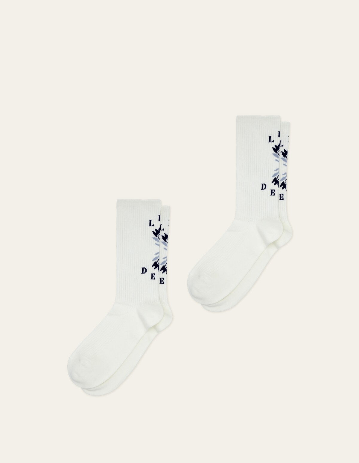 Les Deux LOGO FLOWER SOCKS 2 PACK White