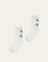 Les Deux LOGO FLOWER SOCKS 2 PACK White