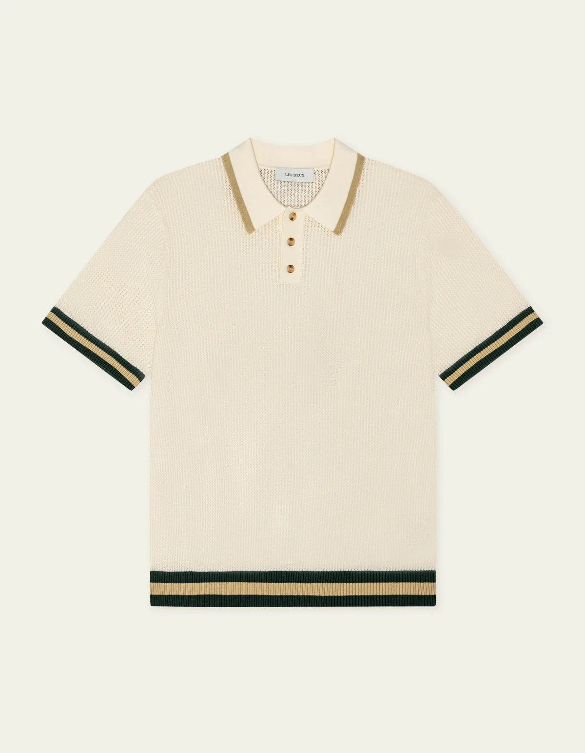 Les Deux Lace Knitted Polo Eggnog White