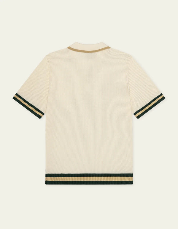 Les Deux Lace Knitted Polo Eggnog White