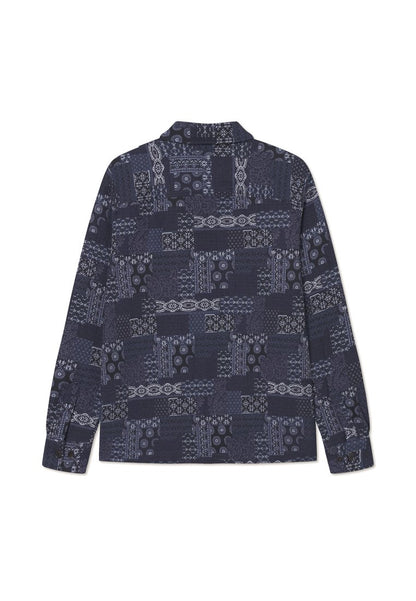 Les Deux Layton Cntrst Jcqrd Overshirt D Blue