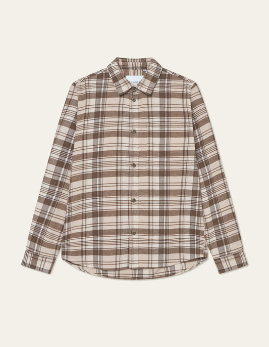 Les Deux Lennon Check Overshirt Irish Cream
