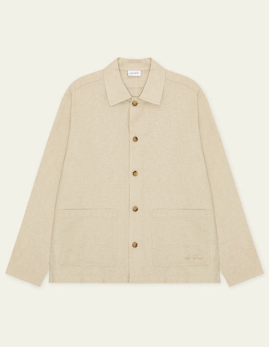 Les Deux Linen Overshirt Light Sand — Les Deux