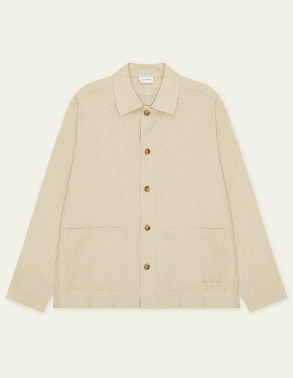 Les Deux Linen Overshirt Light Sand — Les Deux