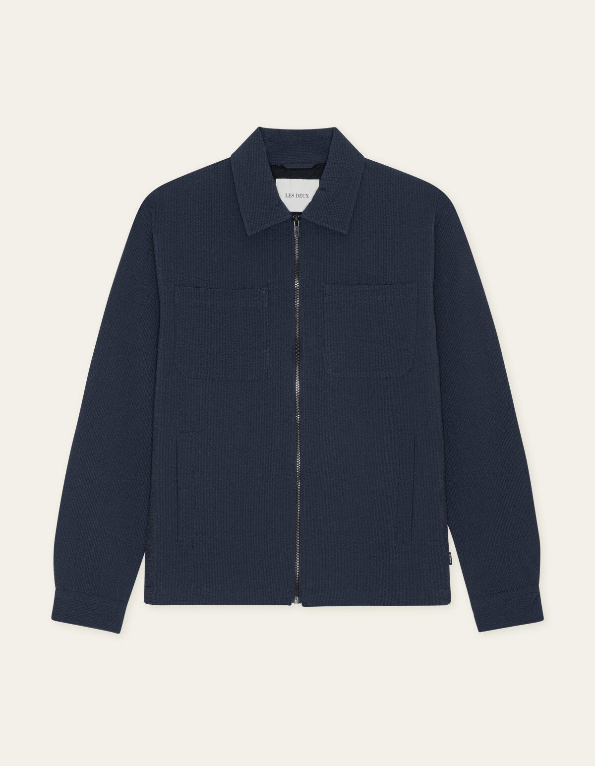 Les Deux MARSEILLE SEER ZIPPER JACKET Dark Navy
