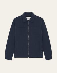 Les Deux MARSEILLE SEER ZIPPER JACKET Dark Navy