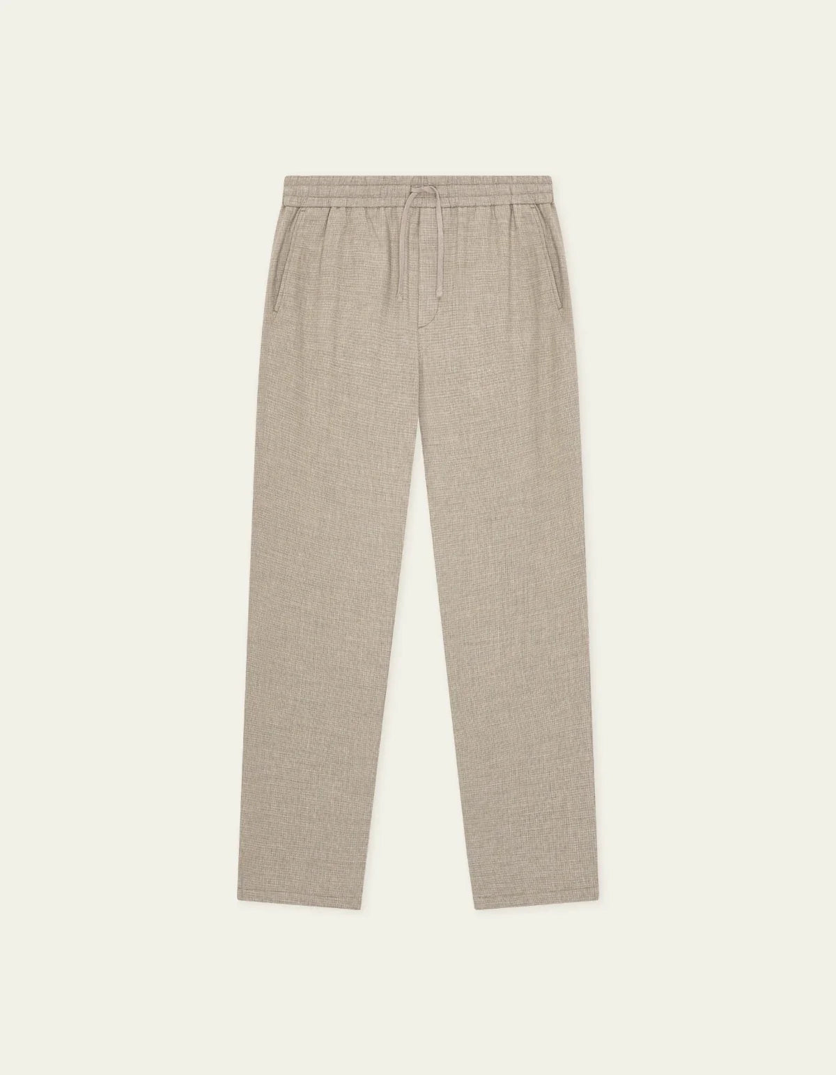 Les Deux Mini Check Drawstring Pants Bungee Cord Brown