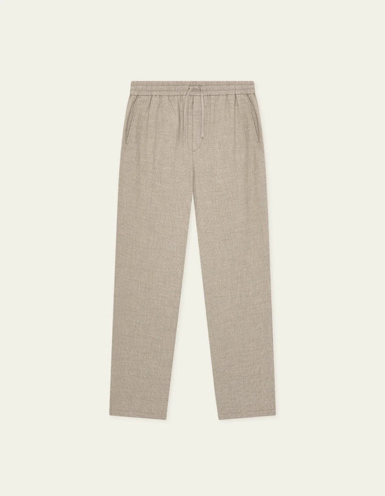 Les Deux Mini Check Drawstring Pants Bungee Cord Brown — Les Deux