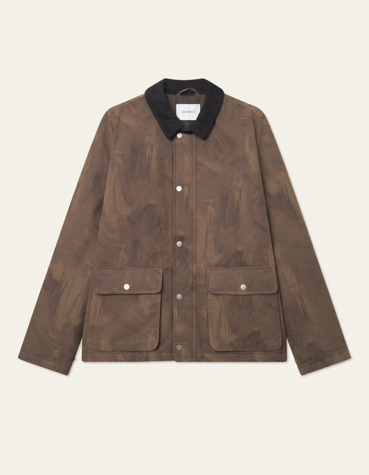 Les Deux Montana AOP Cotton Jacket Teak Brown
