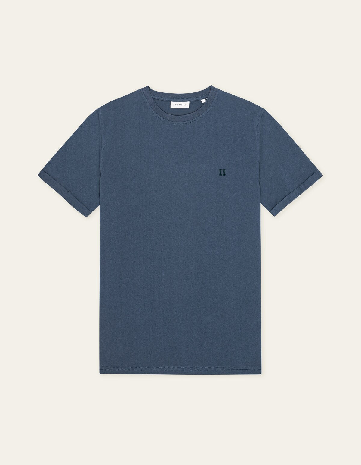 Les Deux NORREGARD CONTRAST S/S TEE Dark Denim Blue