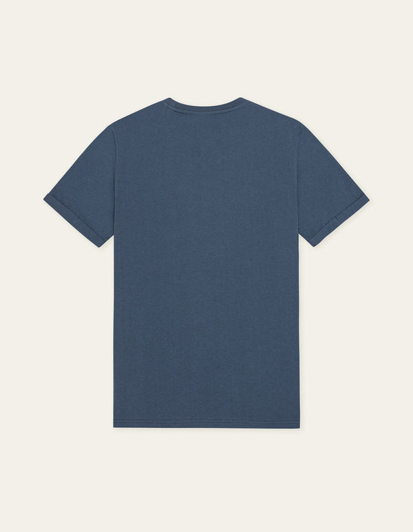 Les Deux NORREGARD CONTRAST S/S TEE Dark Denim Blue