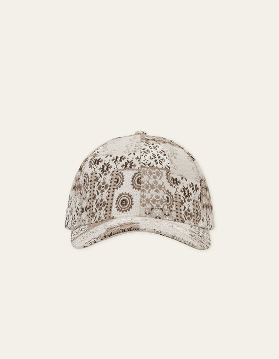 Les Deux PATCHWORK JACQ BASEBALL CAP Light Sand — Les Deux