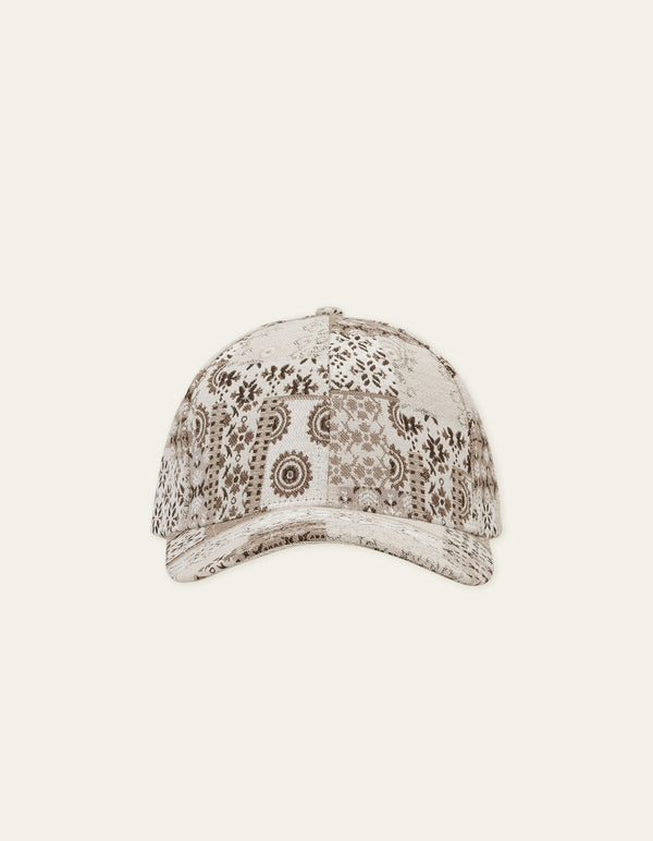 Les Deux PATCHWORK JACQ BASEBALL CAP Light Sand — Les Deux
