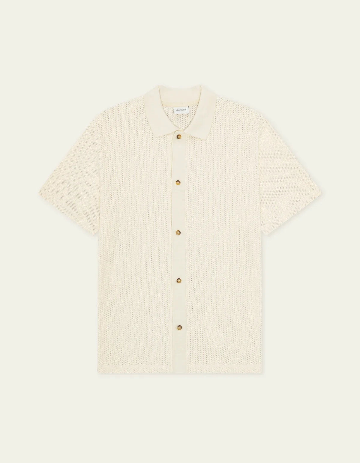 Les Deux Pointelle SS Shirt Eggnog White