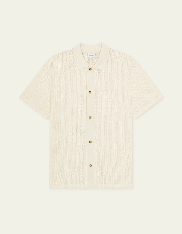 Les Deux Pointelle SS Shirt Eggnog White — Les Deux