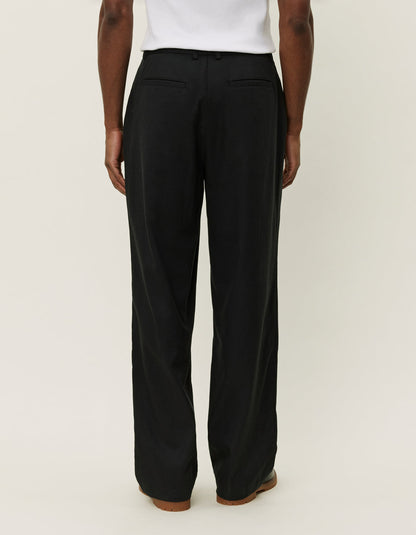 Les Deux Randall Pleated Twill Suit Pants Black