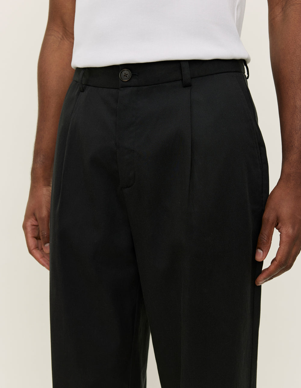 Les Deux Randall Pleated Twill Suit Pants Black