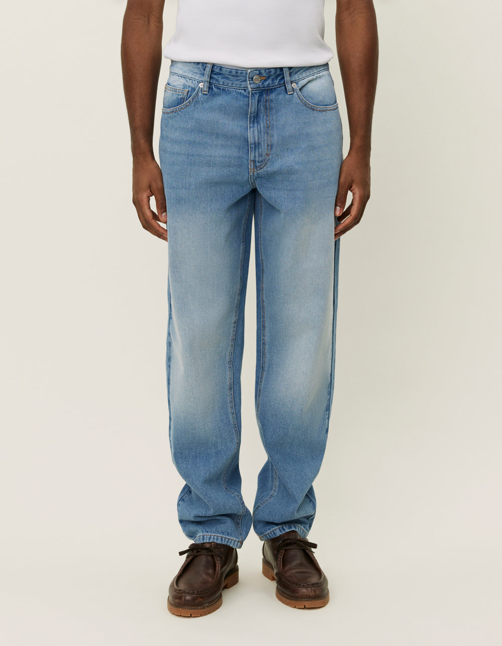 Les Deux Ryder Washed Denim Pants Light Blue Wash