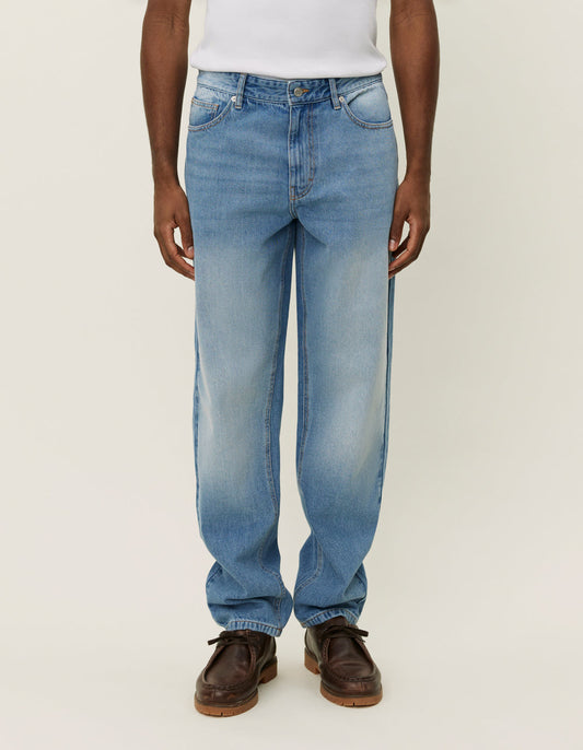 Les Deux Ryder Washed Denim Pants Light Blue Wash