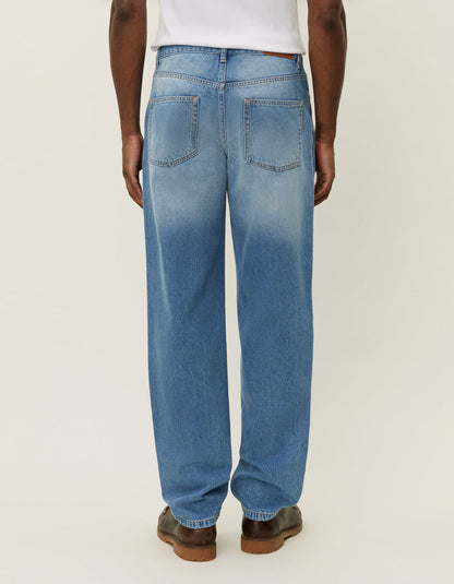 Les Deux Ryder Washed Denim Pants Light Blue Wash