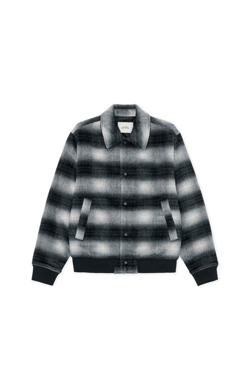 Les Deux SHADOWCHECK VARSITY JACKET Black