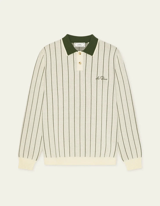 Les Deux SIGNATURE KNITTED L/S POLO Ivory — Les Deux