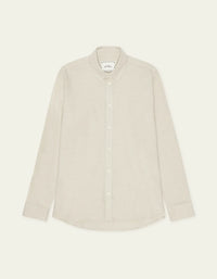 Les Deux SOFT FLANNEL SHIRT Oyster Gray White