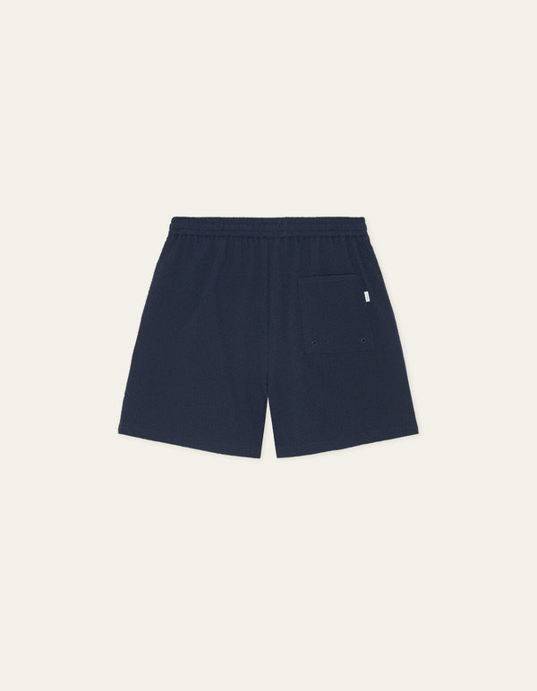 Les Deux STAN SEERSUCKER SWIM SHORTS Dark Navy