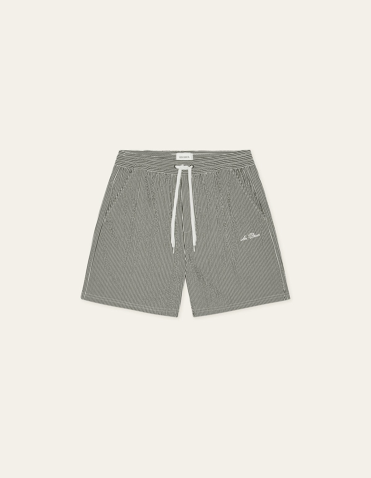 Les Deux STAN STRIPE SEER SWIM SHORTS Black