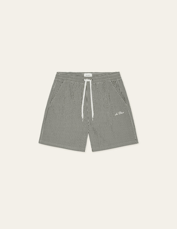 Les Deux STAN STRIPE SEER SWIM SHORTS Black — Les Deux