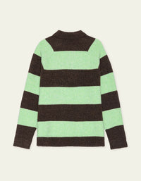 Les Deux STRIPED MELANGE KNITTED POLO Mountain Grey Melange