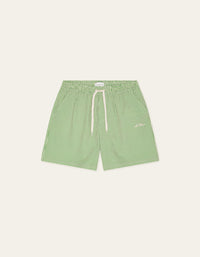 Les Deux STRIPE SEERSUCKER SWIM SHORTS Artichoke Green