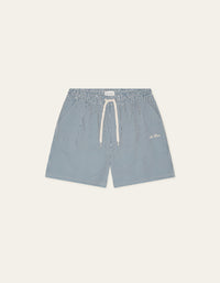 Les Deux STRIPE SEERSUCKER SWIM SHORTS Dark Denim Blue