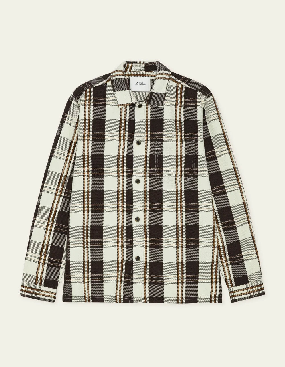 Les Deux STRUCTURED CHECK OVERSHIRT Dark Sand