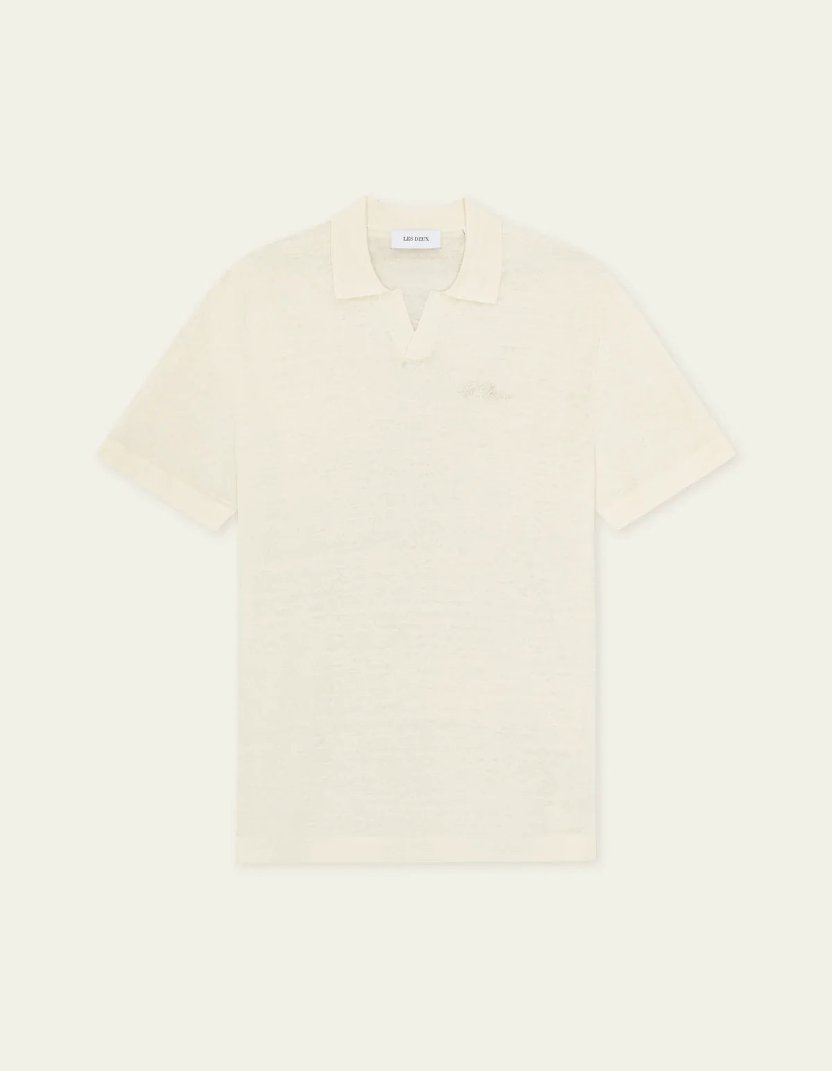 Les Deux Signature Knit Polo Eggnog White