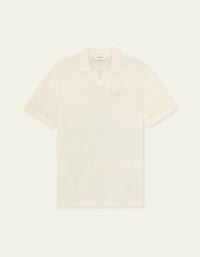Les Deux Signature Knit Polo Eggnog White